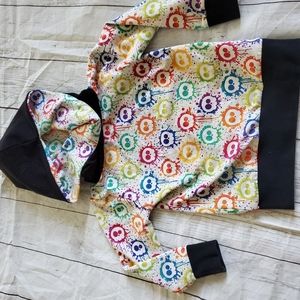 Johnny banana Cowell neck hooded skull sweatshirt